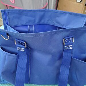 Canvas storage tote bag with multiple pockets